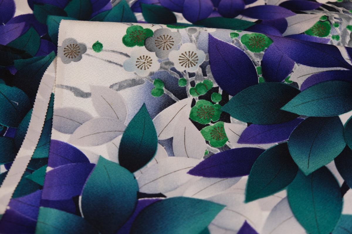 紫藤林影 · 渐变叶韵真丝面料 | Wisteria Canopy - Gradient Foliage Silk Fabric