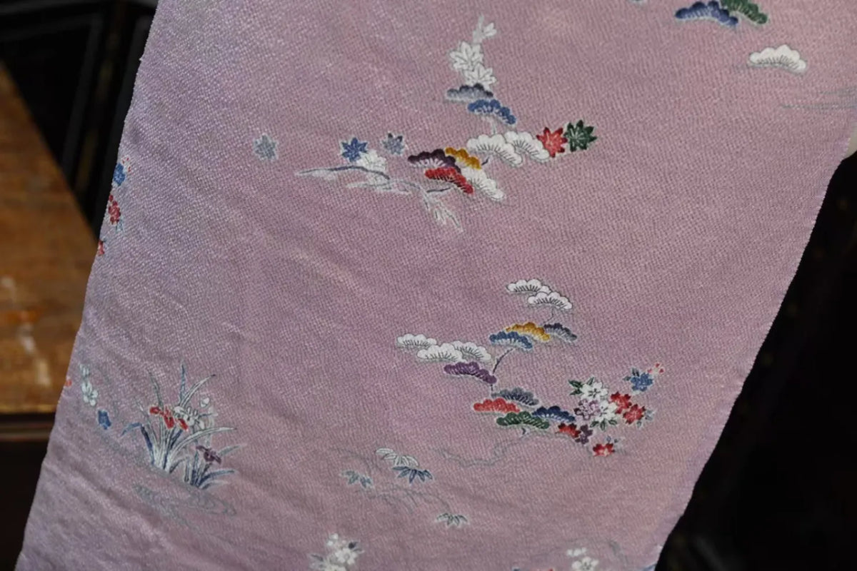 绯樱流光 · 繁花流云真丝面料 | Blossom Glow - Floral & Cloud Jacquard Silk Fabric