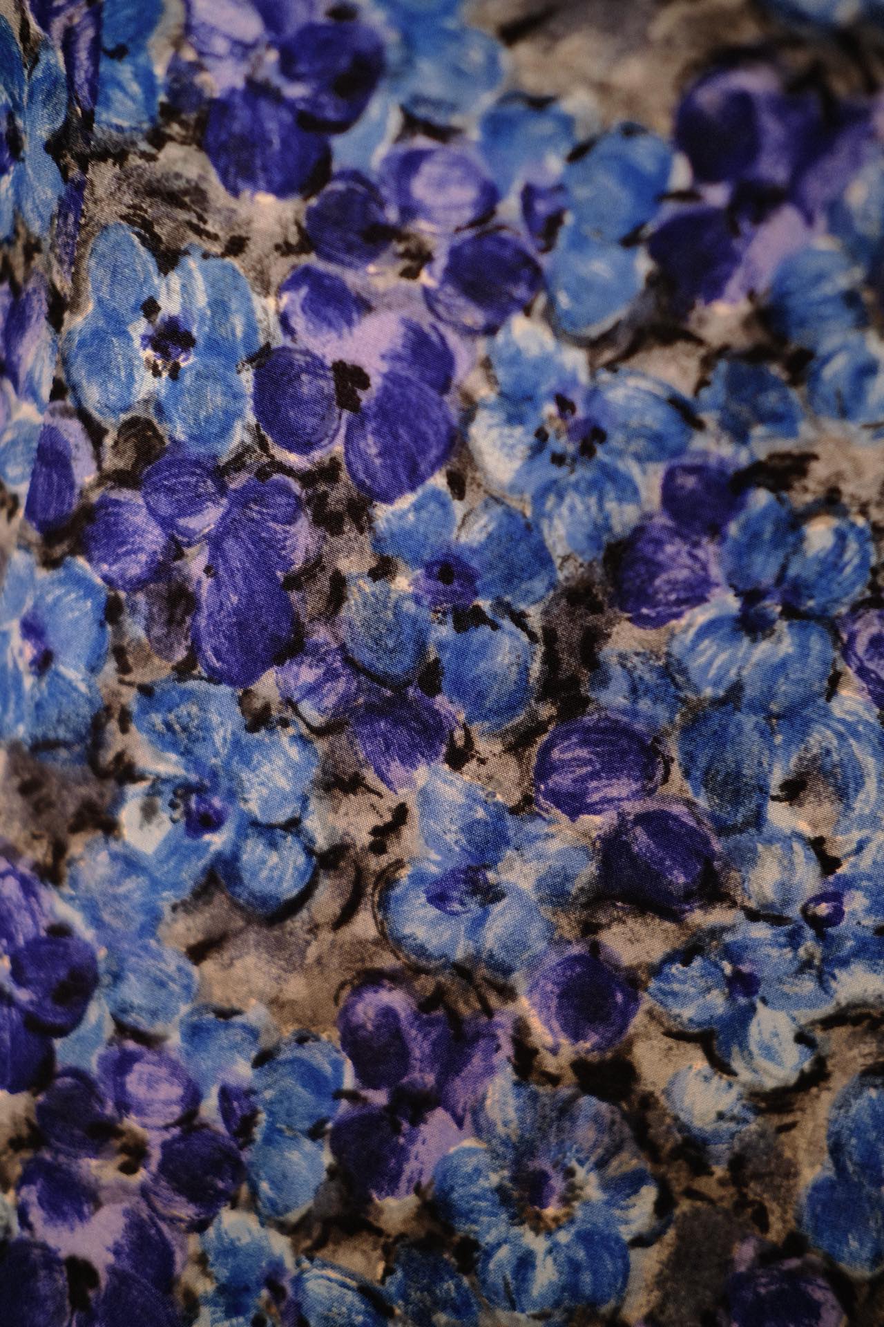 60年代 - 蓝调繁花：油画真丝里的六十年代绮梦_HY | 1960s - Blue Melody and Abundant Blossoms: A 1960s Impressionist Dream Woven in Oil-Painting Silk_HY