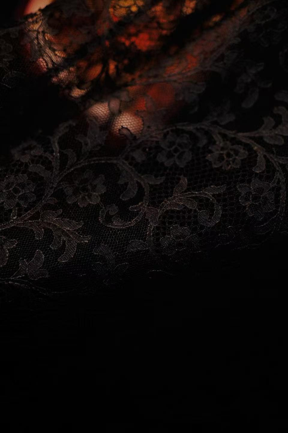 黑金夜曲：民国廿年真丝蕾丝Art Deco长裙与蔷薇私语_HY | Dark Gold Nocturne: A Republic of China Year 20 (1930s) Silk Lace Art Deco Long Dress and Whispering Roses_HY