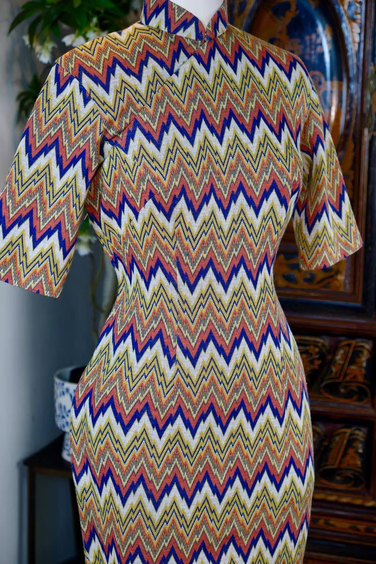 60年代 - 六十年代波普韵·台湾针织羊毛旗袍 | 1960s - 1960s Pop Rhythm: Taiwanese Knitted Wool Qipao