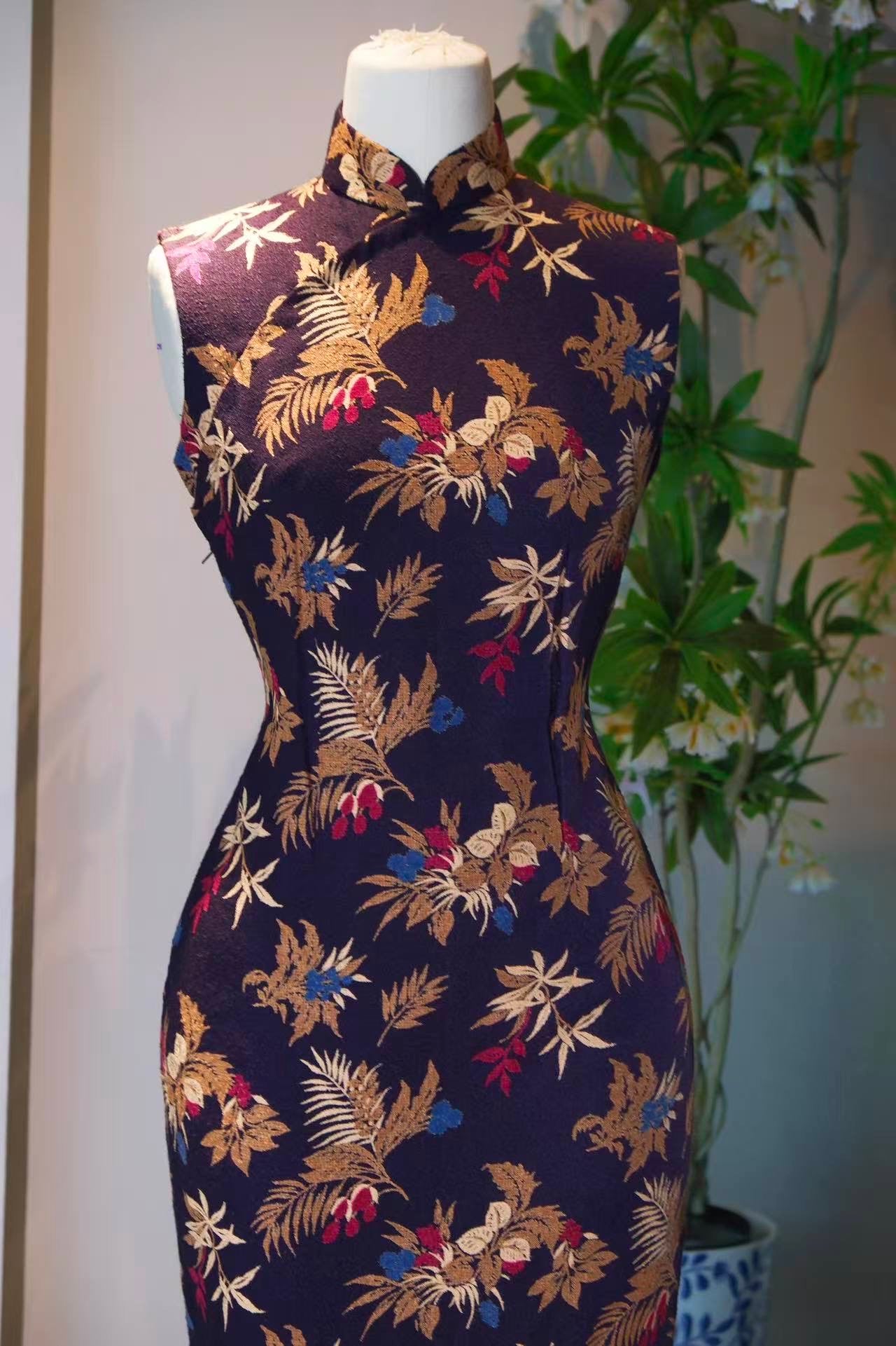 60年代 - 台湾“眼镜旗袍专家”羊羔毛旗袍 | 1960s - Vintage Lambswool Qipao (Cheongsam) by Taiwan's "Spectacles Qipao Expert"