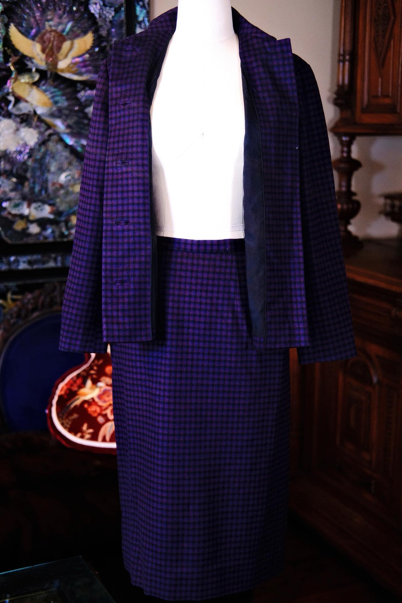 60年代 - 1960s 迪奥风·港制格纹三件套：Woo女士的摩登宣言_HY | 1960s - 1960s Dior-Style Houndstooth Three-Piece Set: Ms. Woo’s Modernist Manifesto_HY