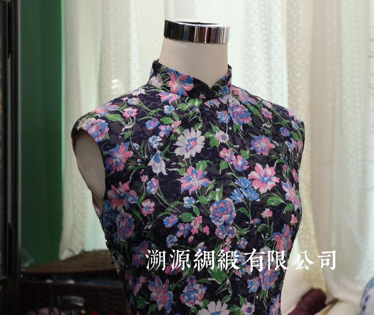 60年代 -【Vintage 1960s 晨雾清露·灰蓝水仙】朦胧花影古董风韵旗袍 | 1960s - 【Vintage 1960s Morning Mist · Gray-Blue Narcissus】Ethereal Floral Antique Qipao