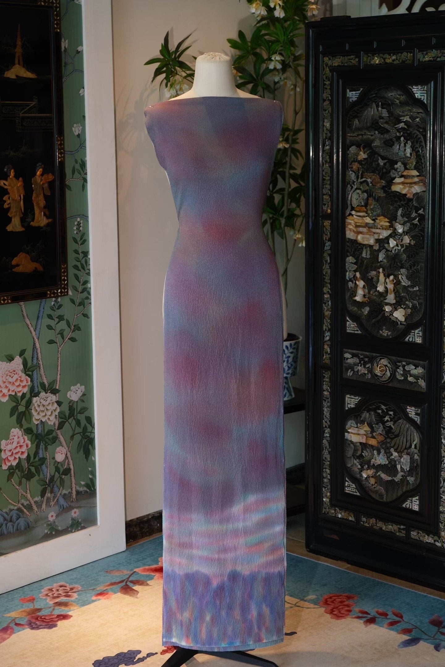 布料名 - 清明古韵 · 摩登月影 · 天外流光 / Fabric Name - Emerald Scroll · Shanghai Moonlight Shibori · Ethereal Aura