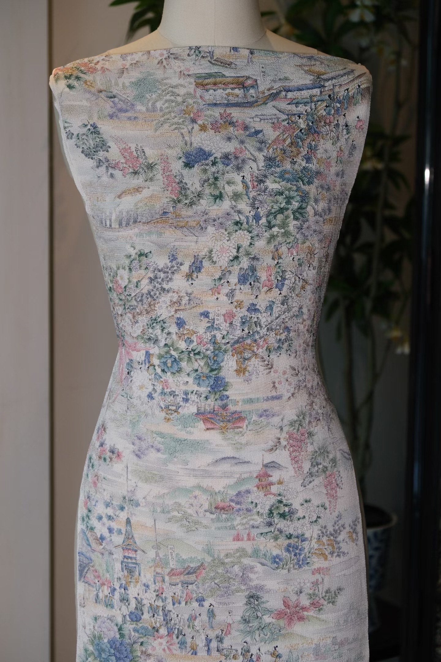 布料名 - 清明古韵 · 摩登月影 · 天外流光 / Fabric Name - Emerald Scroll · Shanghai Moonlight Shibori · Ethereal Aura