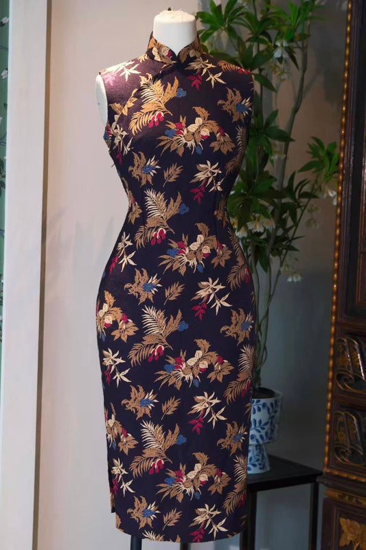 60年代 - 台湾“眼镜旗袍专家”羊羔毛旗袍 | 1960s - Vintage Lambswool Qipao (Cheongsam) by Taiwan's "Spectacles Qipao Expert"