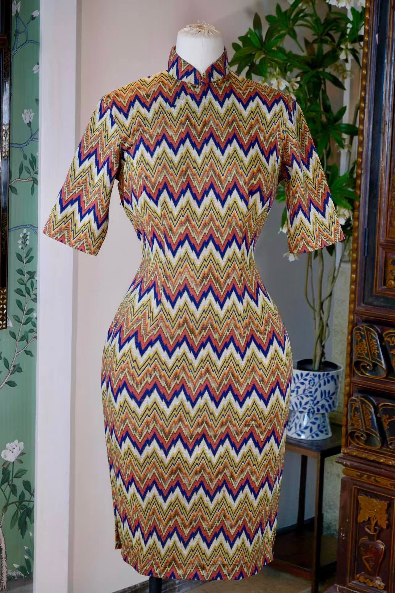 60年代 - 六十年代波普韵·台湾针织羊毛旗袍 | 1960s - 1960s Pop Rhythm: Taiwanese Knitted Wool Qipao
