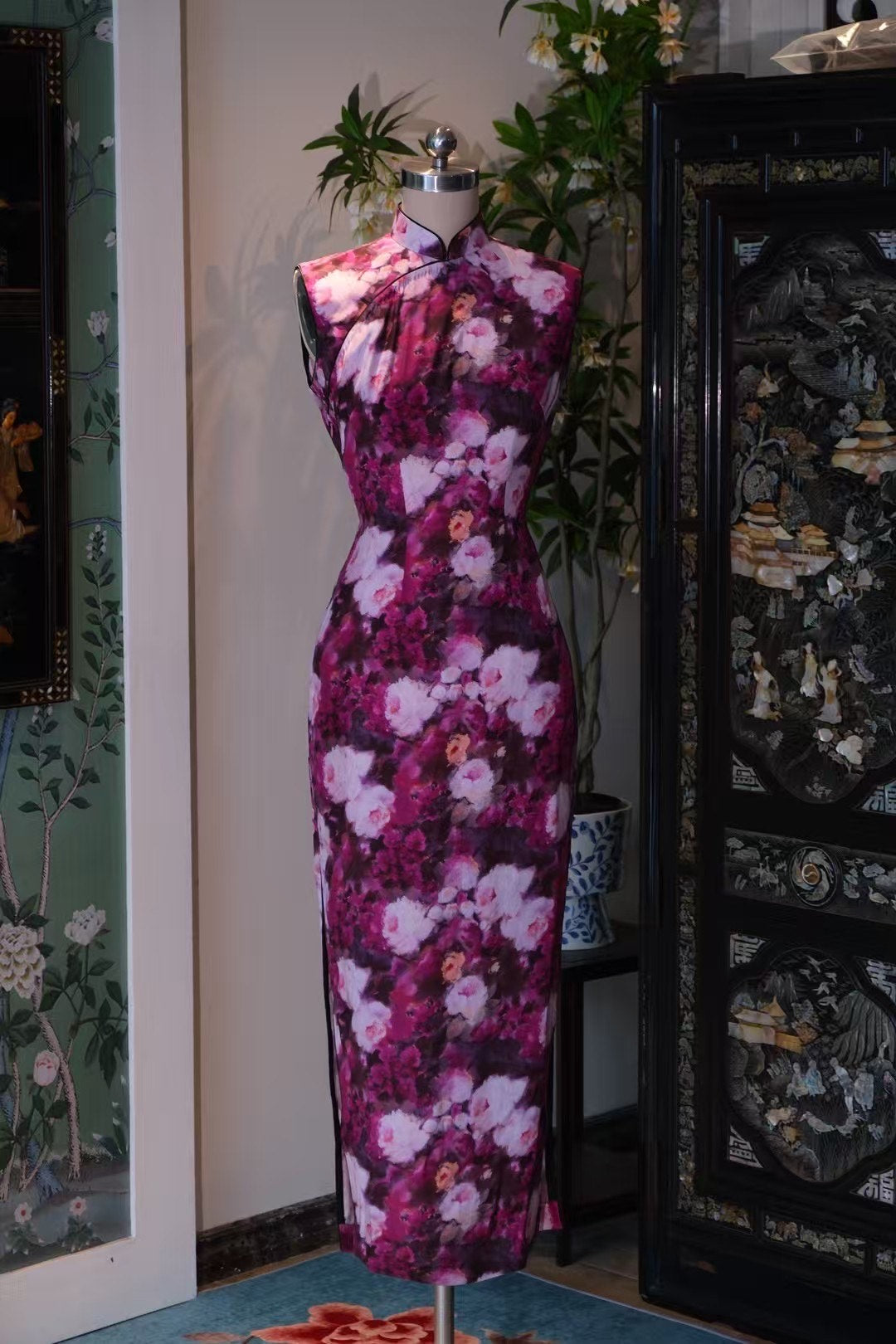 客订结缘 - 【绯黛烂漫·花漾春光·水墨丹青旗袍】| Customized Design - 【Crimson Bloom · Floral Spring Radiance · Ink Wash Qipao】