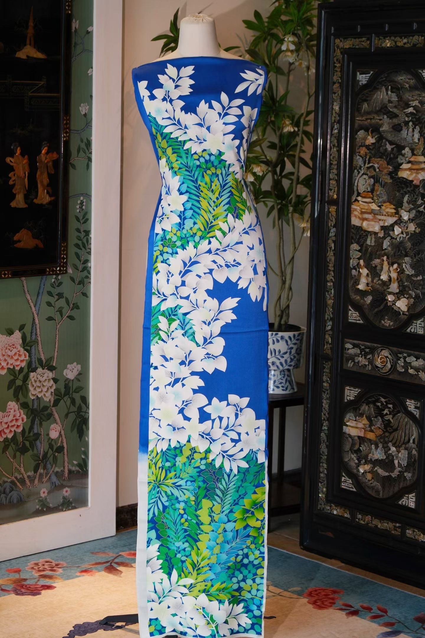 布料名 - 海岛清欢 / Fabric Name - Azure Oasis Bloom