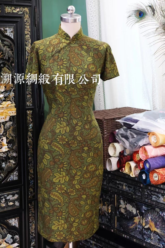 60年代 - Vintage 60年代佩斯利花紋裝袖港式旗袍 | 1960s - Vintage 60s Paisley Pattern Set-In Sleeve Hong Kong-Style Qipao