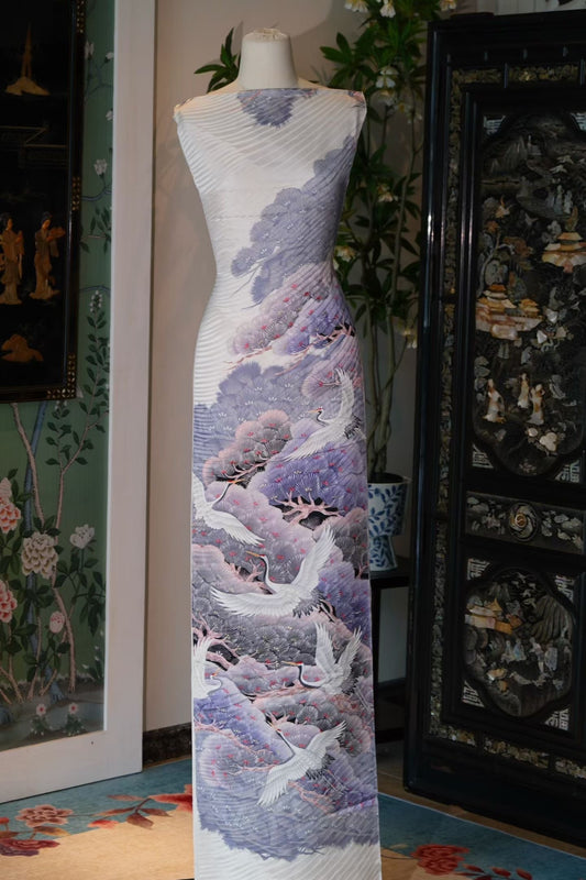 布料名 - 紫雾祥云鹤 / Fabric Name - Violet Mist Crane