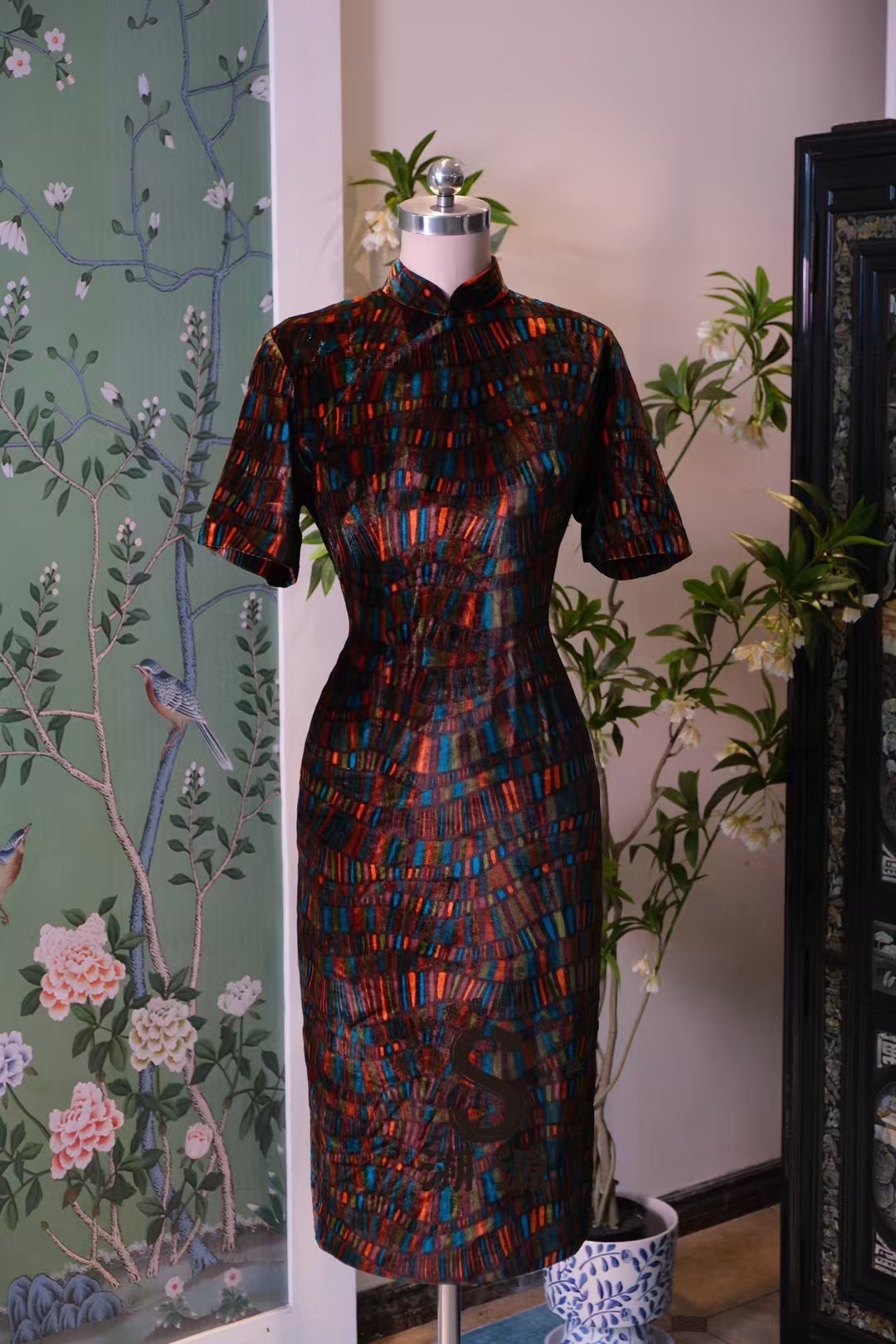 50年代 - 流金岁月Art Deco波普几何抽象Vintage 50s短袖复古港工旗袍 | 1950s - "In the Mood for Love" Art Deco Pop Geometric Abstract Vintage 50s Short-Sleeve Antique Hong Kong-Style Qipao