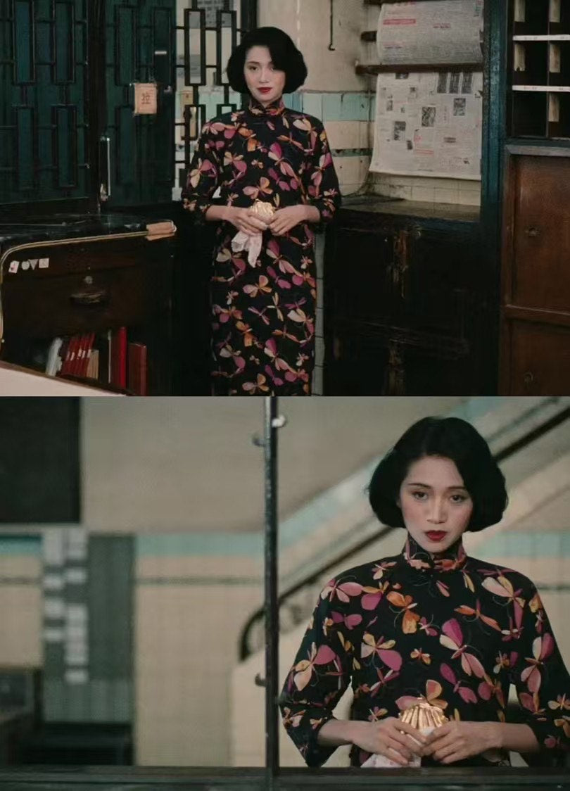 60年代 - 一品红梅映月华・古董港式旗袍・旧时芳华系列 / 1960s - Crimson Plum Blossom Under Moonlight: Vintage Hong Kong Qipao from the "Bygone Elegance" Collection