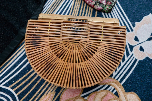 民国Art Deco竹编古董包：时光里的几何诗篇 | Republic Era Art Deco Bamboo Woven Antique Bag: A Geometric Poem in Time