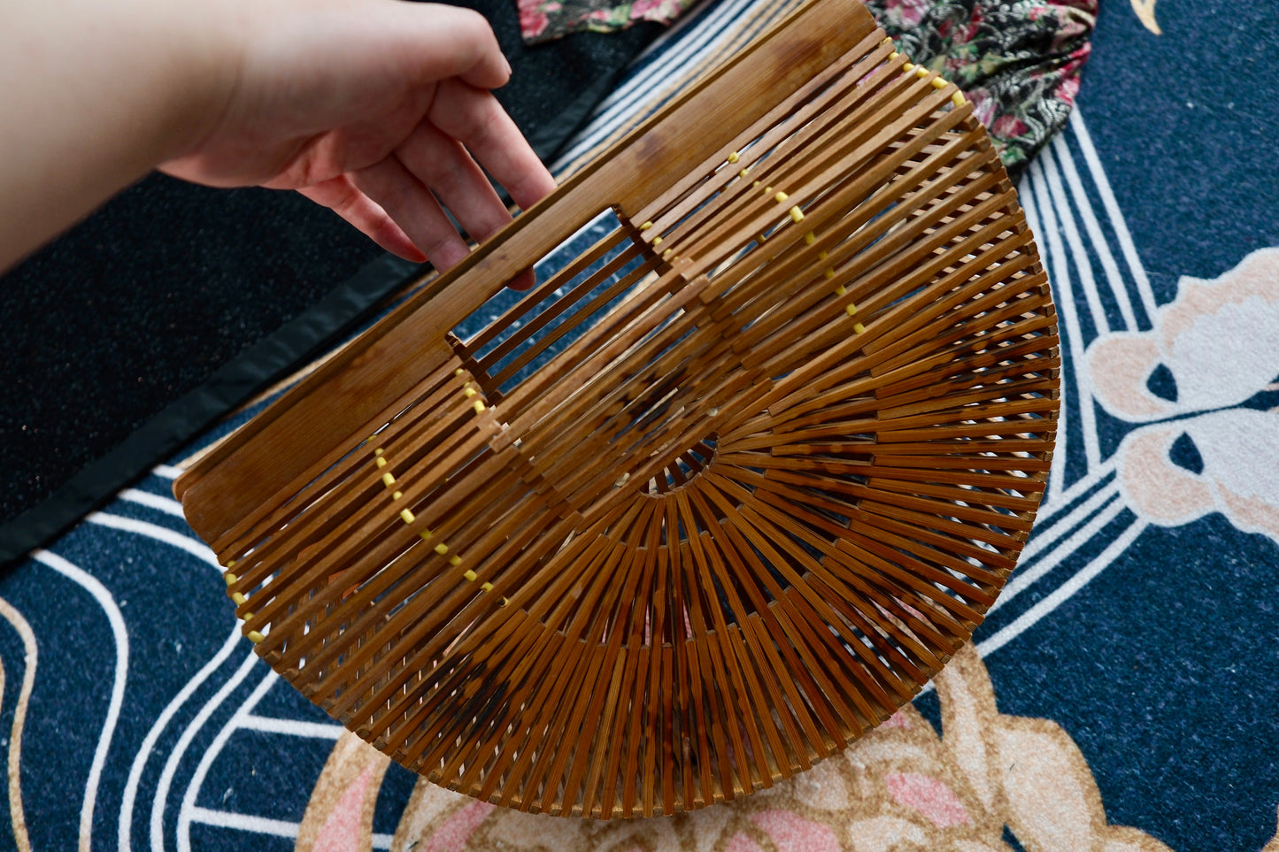 民国Art Deco竹编古董包：时光里的几何诗篇 | Republic Era Art Deco Bamboo Woven Antique Bag: A Geometric Poem in Time