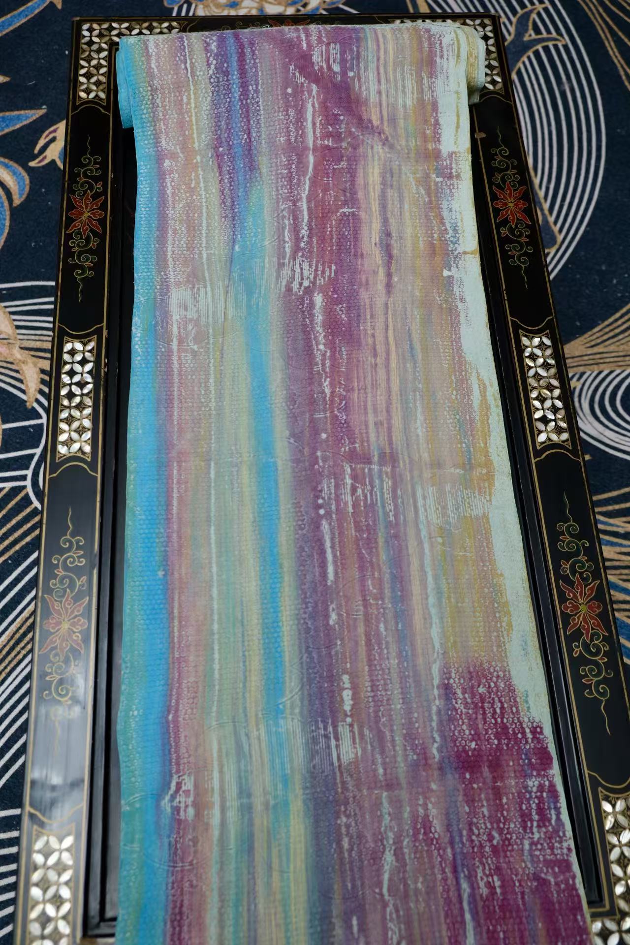 布料名 - 【幻彩流沙 · 浮光掠影】艺术抽象重磅真丝提花面料 | Fabric Name - 【Prismatic Flow · Shimmering Shadows】Abstract Artistic Jacquard Silk Fabric