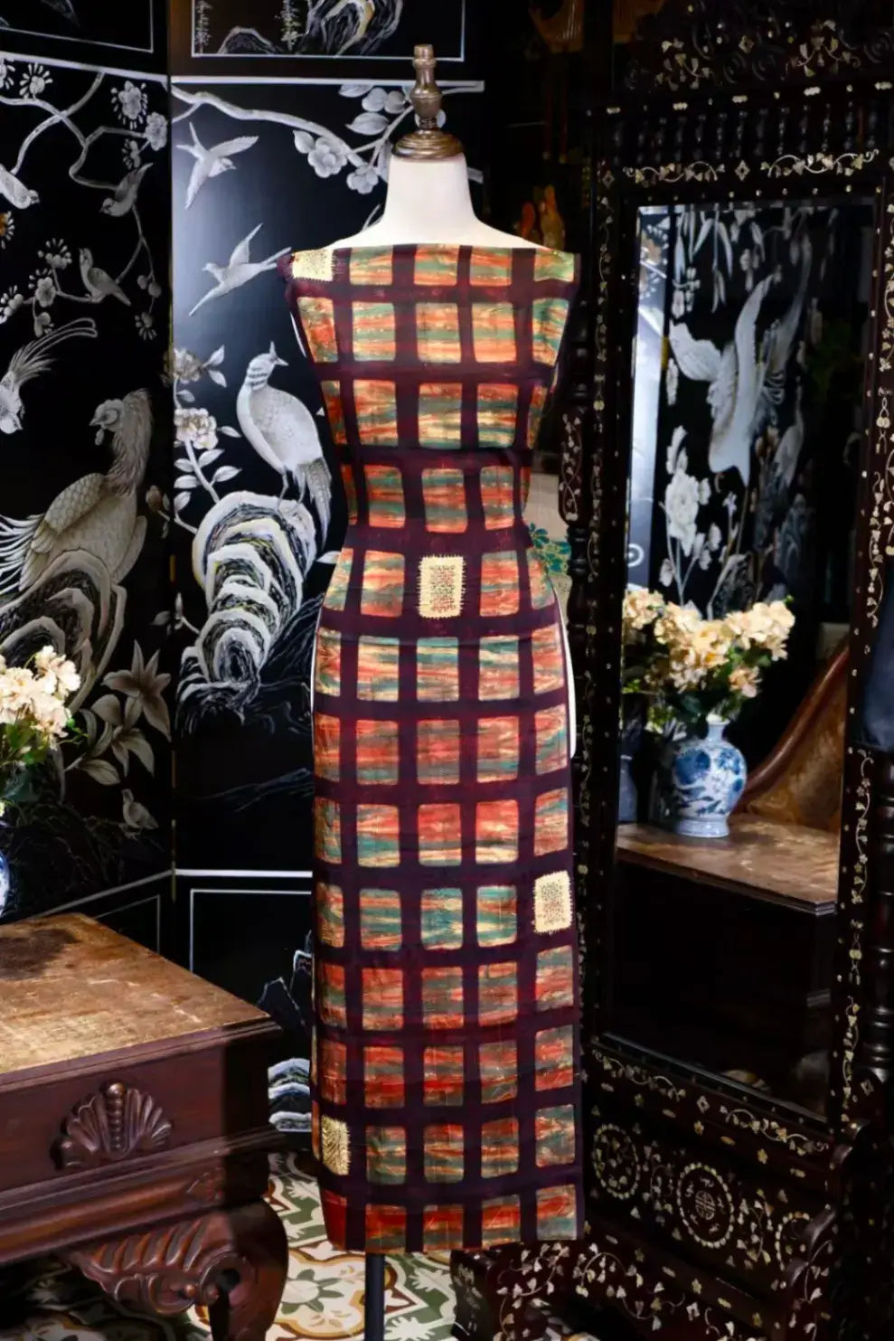 方寸流光 · 锦瑟格子真丝面料 | Mosaic Light - Window Pane Check Silk Fabric