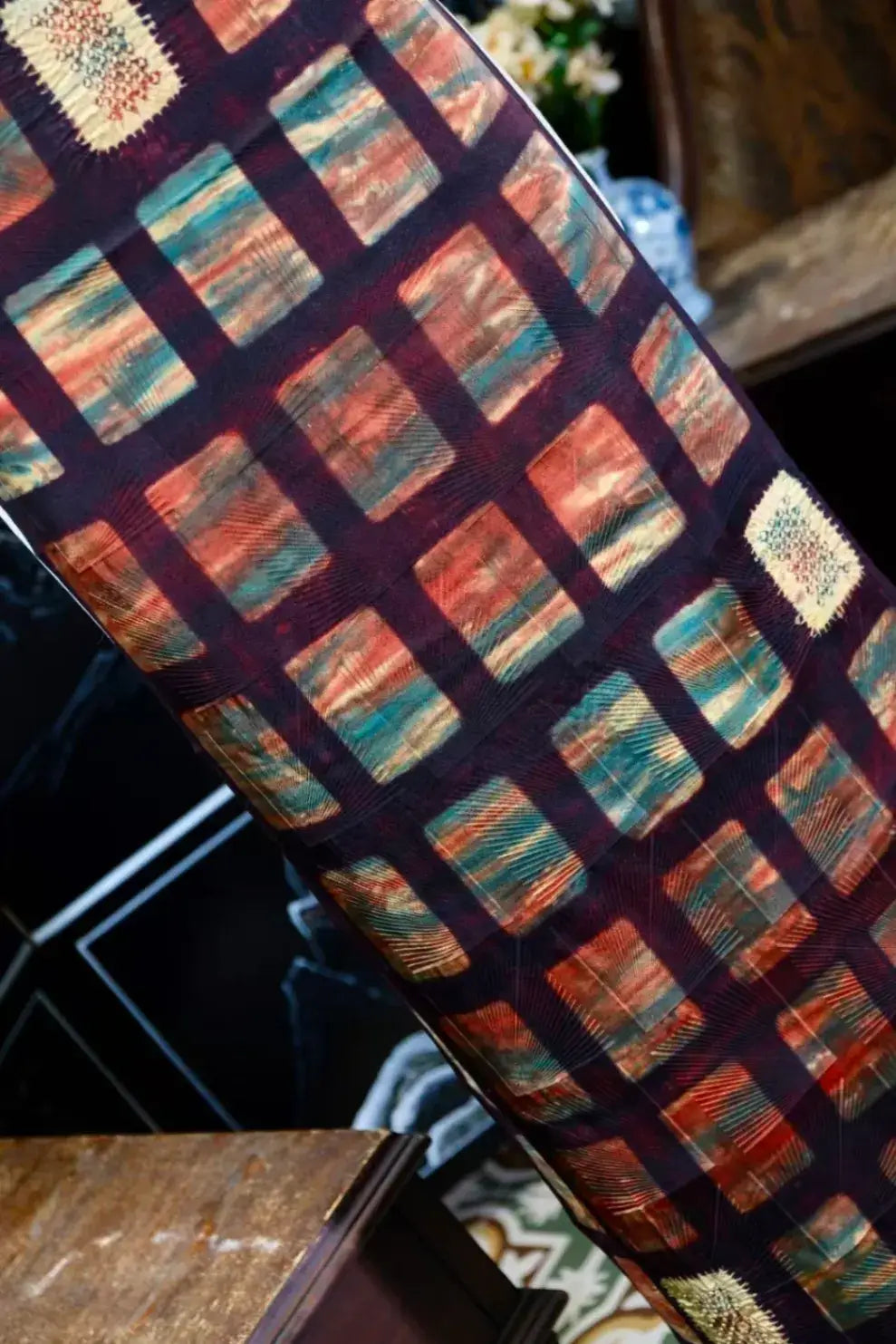 方寸流光 · 锦瑟格子真丝面料 | Mosaic Light - Window Pane Check Silk Fabric