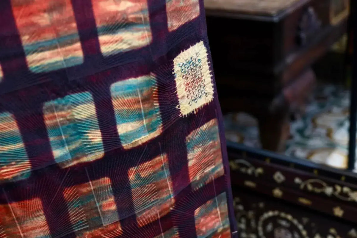 方寸流光 · 锦瑟格子真丝面料 | Mosaic Light - Window Pane Check Silk Fabric