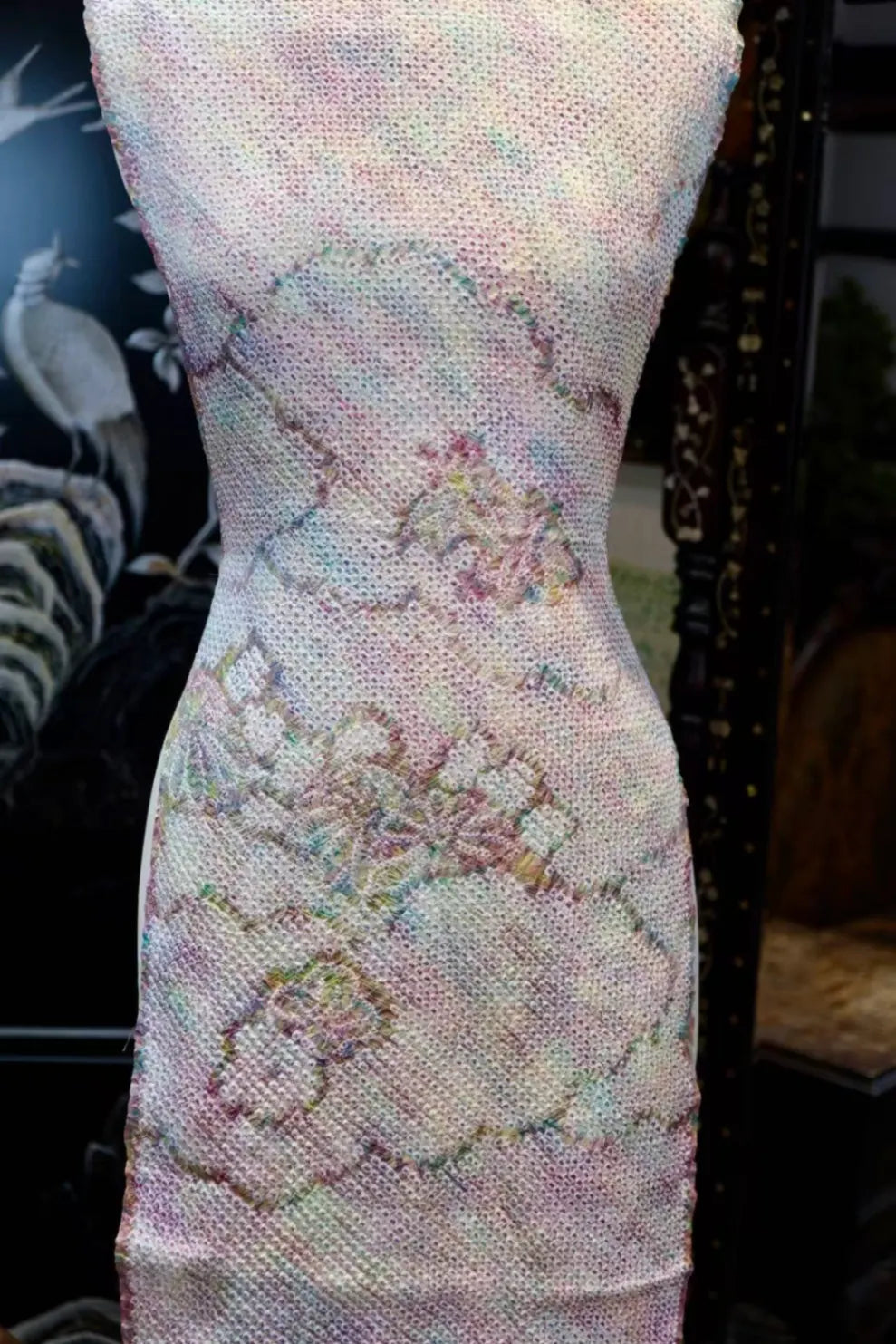 草凝雏菊 · 绞缬雏菊真丝面料 | Daisy Shibori - Pastel Floral Silk Fabric