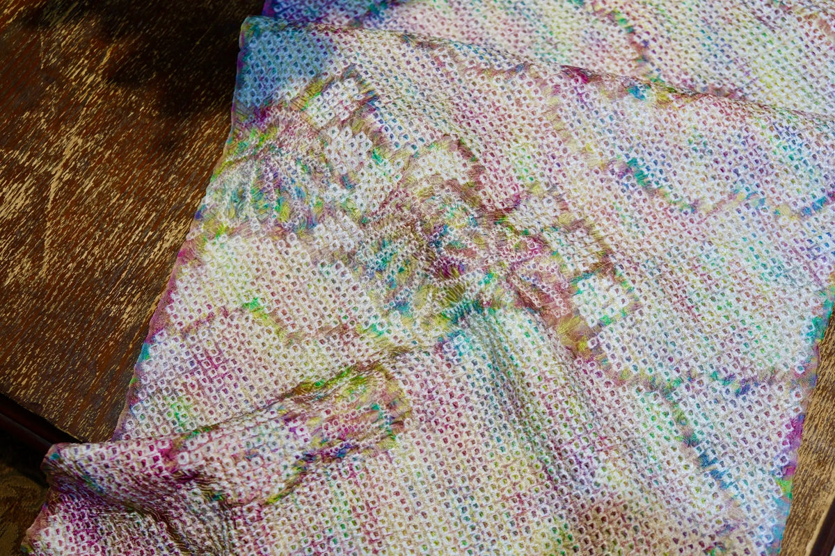 草凝雏菊 · 绞缬雏菊真丝面料 | Daisy Shibori - Pastel Floral Silk Fabric
