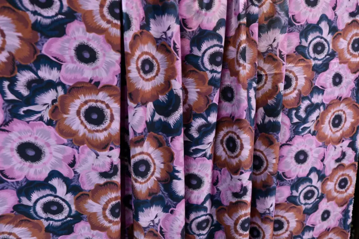 粉黛繁花 · 大花印花真丝面料 | Blush Blossom - Floral Print Silk Fabric