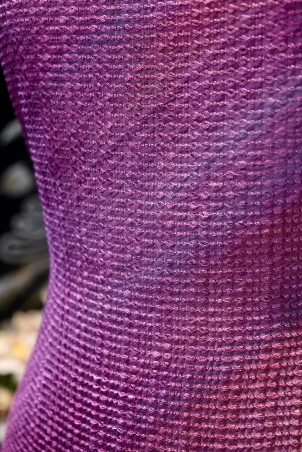 紫晶微澜 · 细密绞缬真丝面料 |Amethyst Ripple - Fine Shibori Texture Silk Fabric