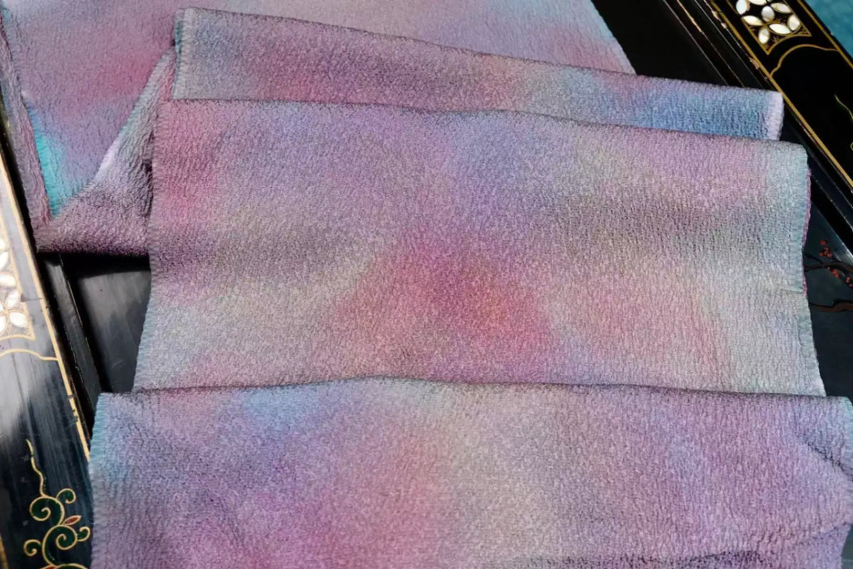 紫烟霞光 · 晕染真丝面料 | Nebula Glow - Gradient Silk Fabric