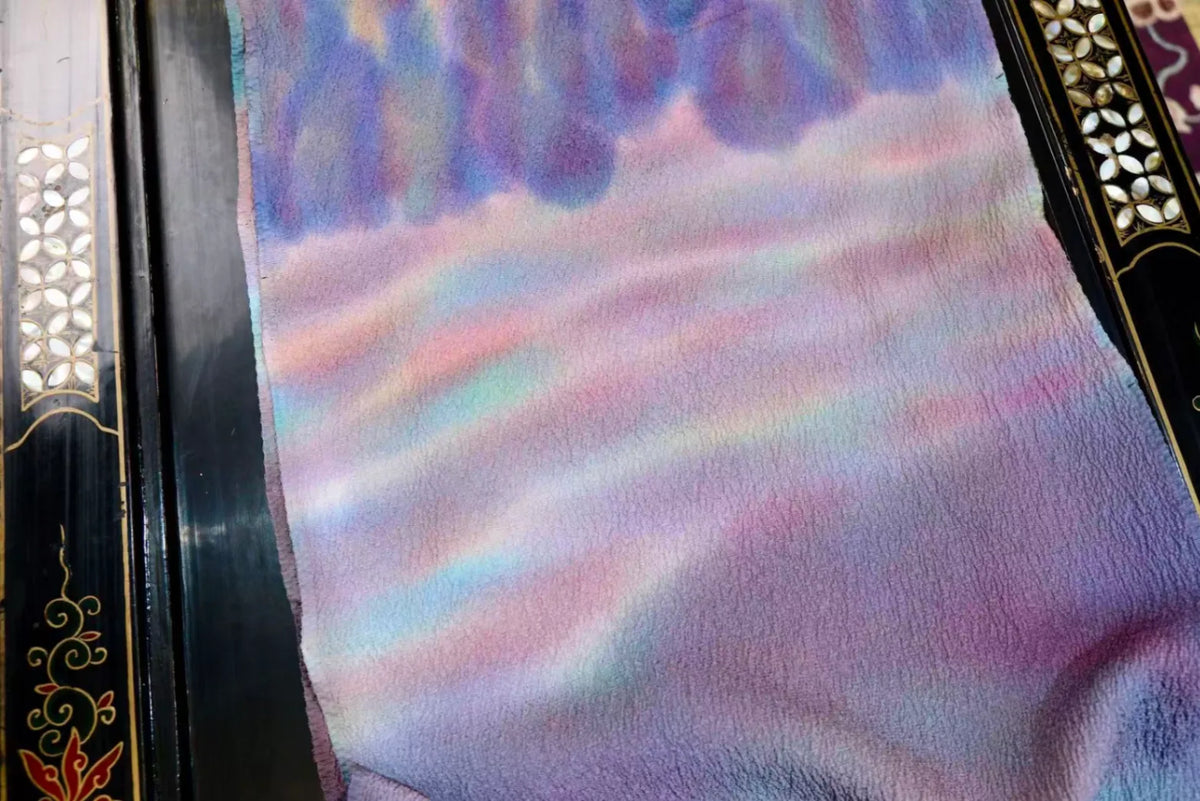 紫烟霞光 · 晕染真丝面料 | Nebula Glow - Gradient Silk Fabric