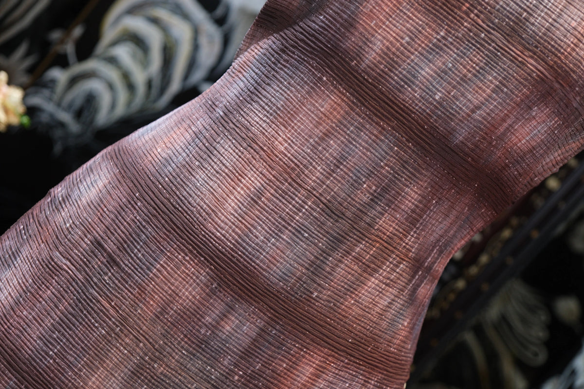 紫绛流影 · 霞光暗纹真丝面料 | Twilight Gleam - Shadow Stripe Silk Fabric