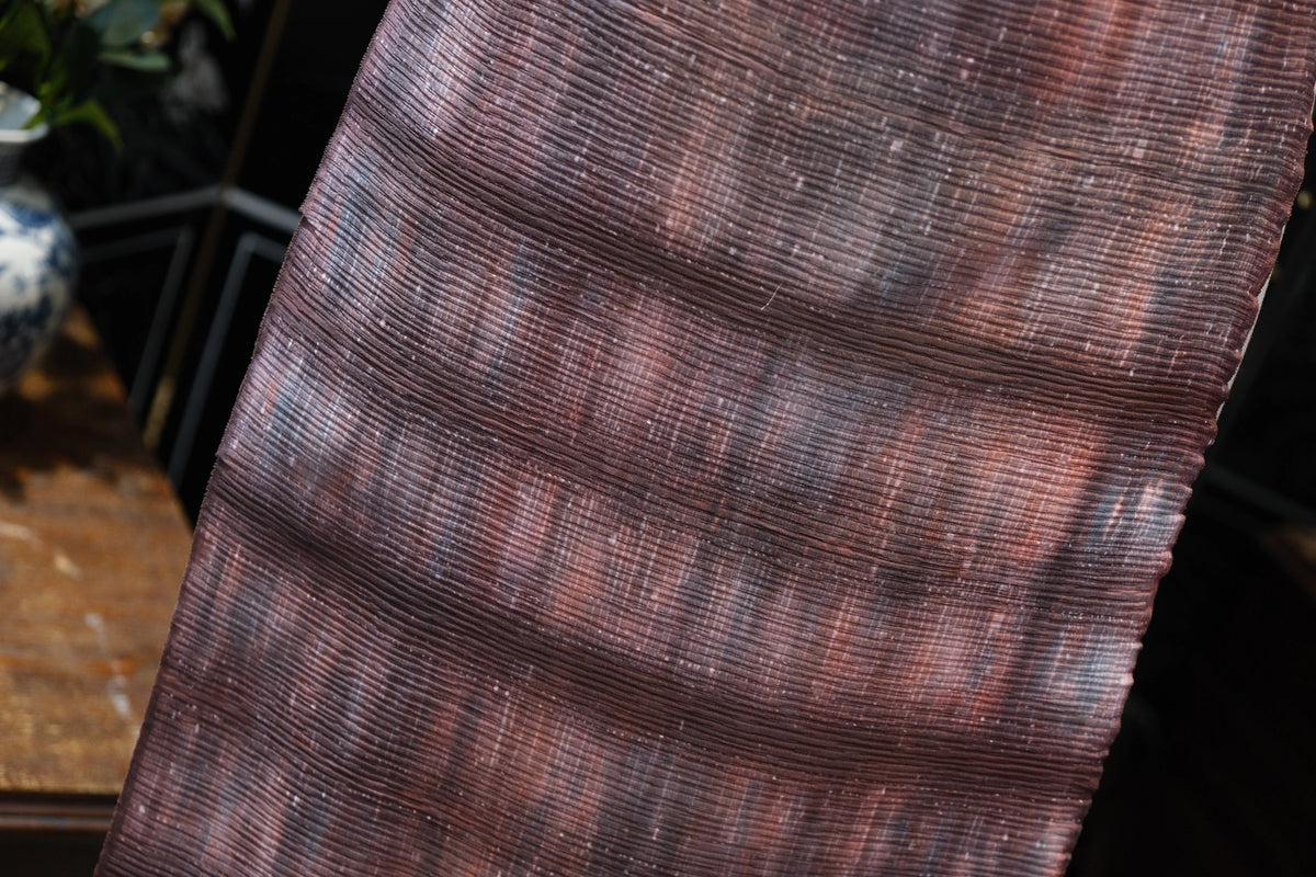 紫绛流影 · 霞光暗纹真丝面料 | Twilight Gleam - Shadow Stripe Silk Fabric