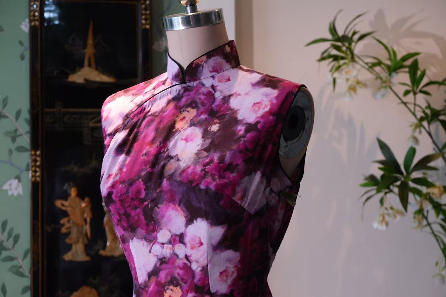 客订结缘 - 【绯黛烂漫·花漾春光·水墨丹青旗袍】| Customized Design - 【Crimson Bloom · Floral Spring Radiance · Ink Wash Qipao】