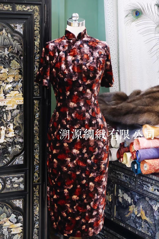 50年代 -「浓情秋色 · 古董丝绒旗袍」| 1950s - "Autumn Passion" Vintage Velvet Qipao
