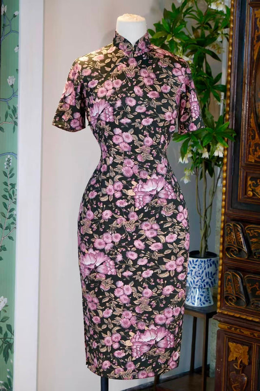 60年代 - 唐风“更紗”精仿羊毛古董旗袍 | 1960s - A Vintage Taiwanese Cheongsam with Tang-Style Sarasa Print on Fine Wool