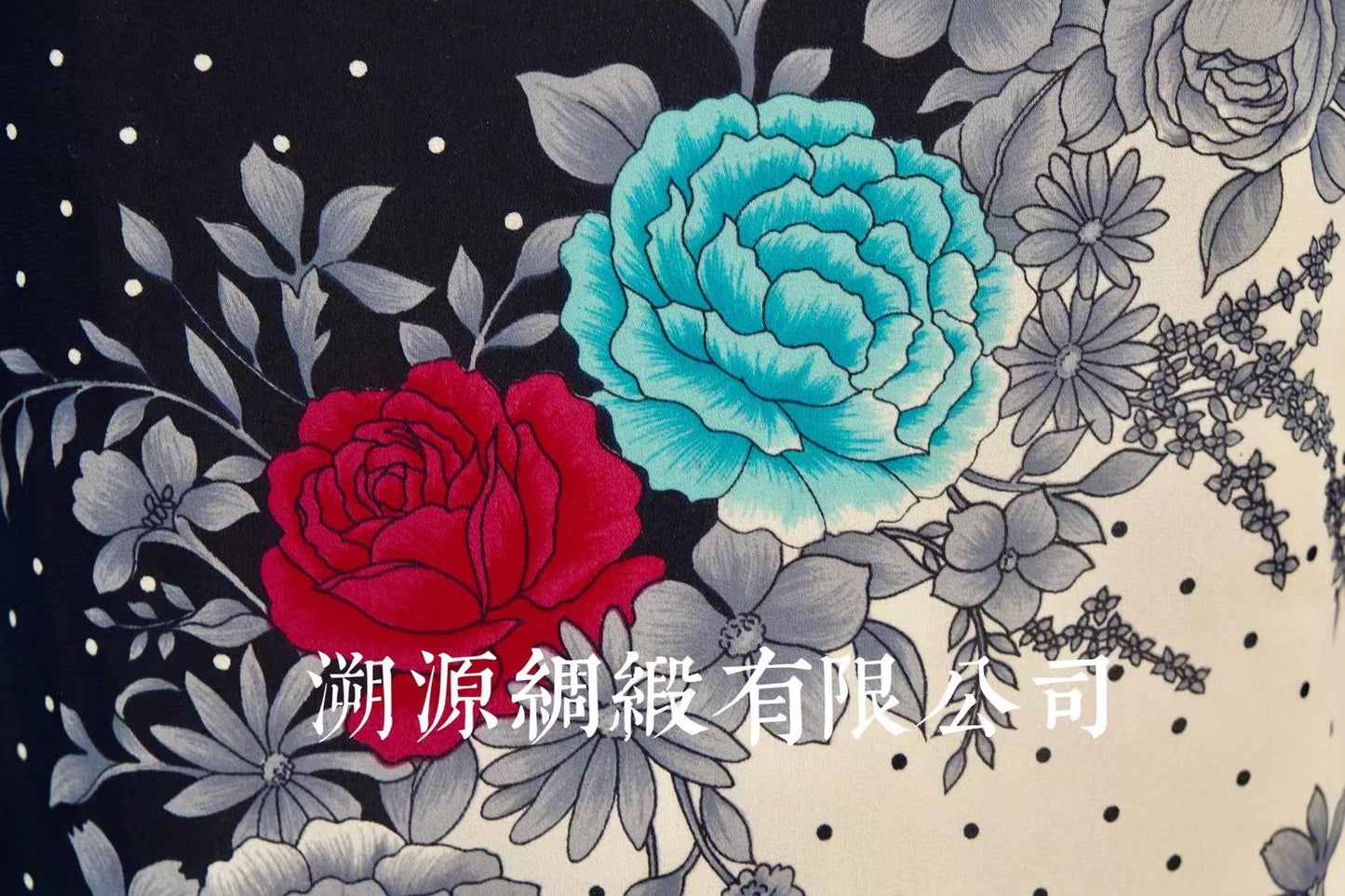 60年代 - 波普撞色：黑白撞色波点印花无袖摩登旗袍 | 1960s - A Mod/Pop Art Style Sleeveless Qipao/Cheongsam with Color-Block Polka Dot and Vivid Floral Print