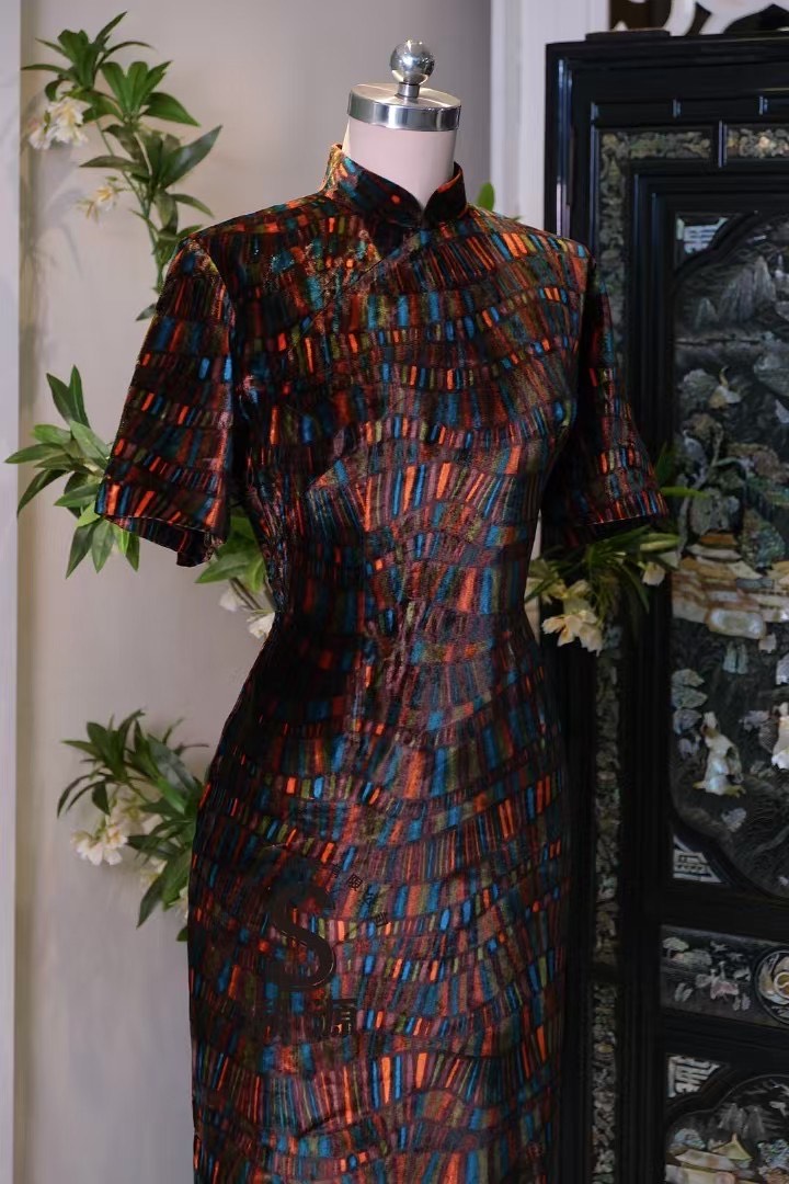 50年代 - 流金岁月Art Deco波普几何抽象Vintage 50s短袖复古港工旗袍 | 1950s - "In the Mood for Love" Art Deco Pop Geometric Abstract Vintage 50s Short-Sleeve Antique Hong Kong-Style Qipao