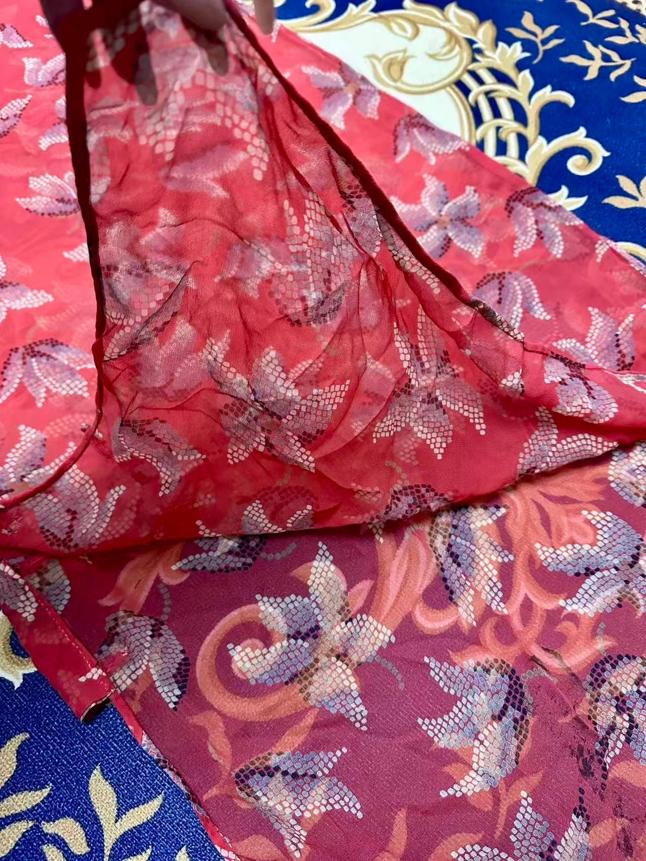 30年代 - 三十年代Art Deco郁金香纹乔其薄纱旗袍：海派摩登的流动诗篇 | 1930s - 1930s Art Deco Tulip-Patterned Georgette Chiffon Qipao: A Fluid Poem of Haipai Modernity