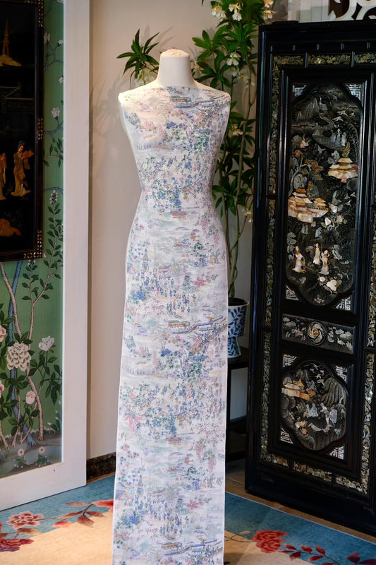 布料名 - 清明古韵 · 摩登月影 · 天外流光 / Fabric Name - Emerald Scroll · Shanghai Moonlight Shibori · Ethereal Aura