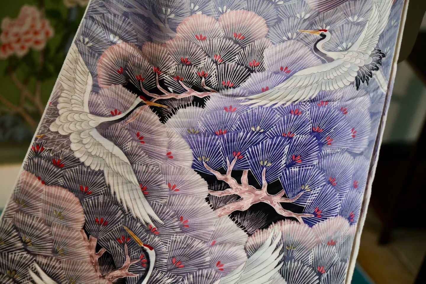 布料名 - 紫雾祥云鹤 / Fabric Name - Violet Mist Crane